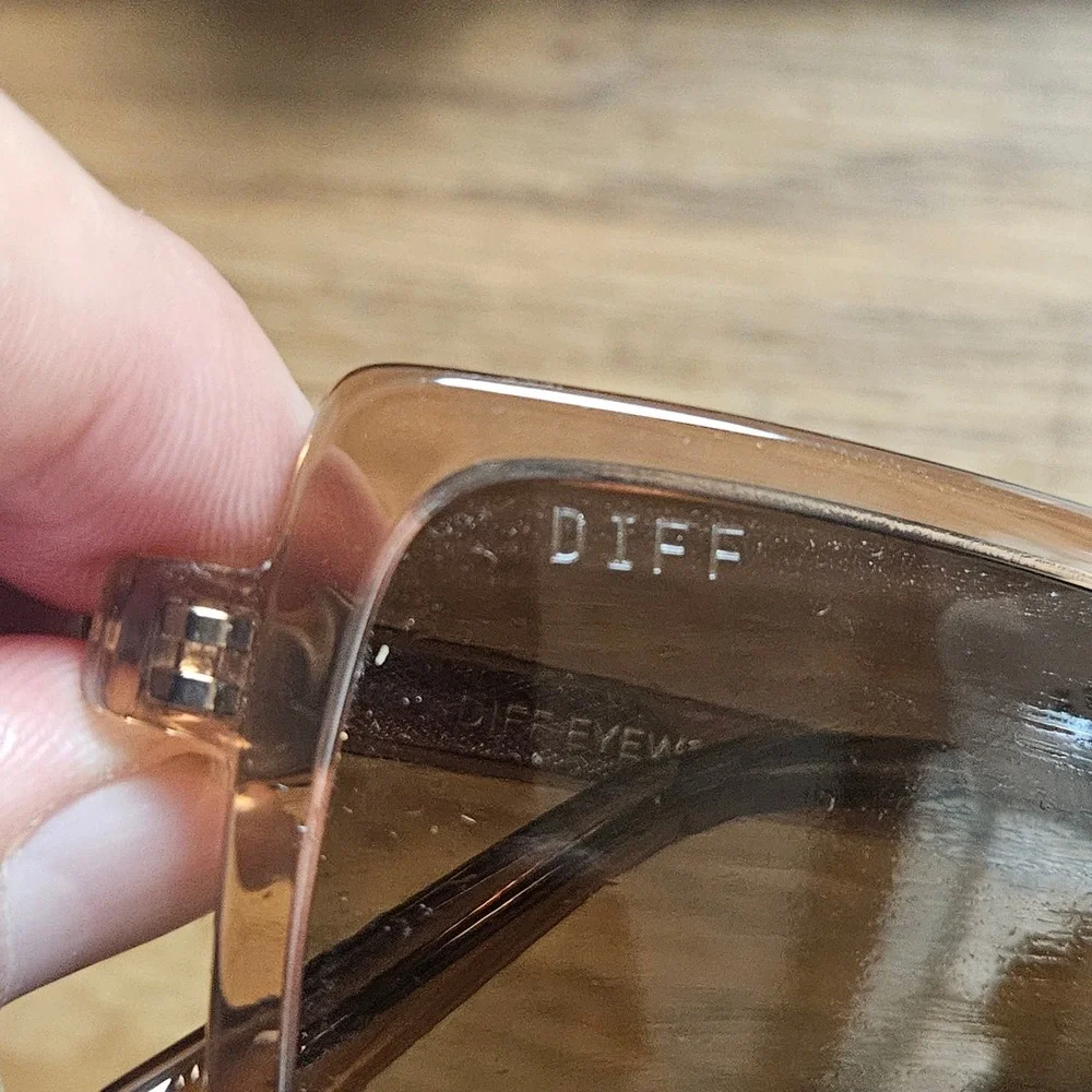 DIFF Eyewear Esme Polarized Sunglasses Brown Square DE01-0489-CFBGP w/Case NWT